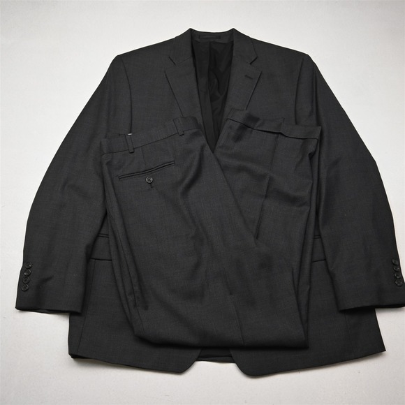 Lauren Ralph Lauren 44R 36x30 Gray Sharkskin 100% Wool Mens Jacket Pants Suit